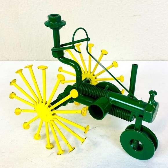 Hand Crafted John Deer Metal Art Nuts & Bolts 7” - Picture 1 of 6